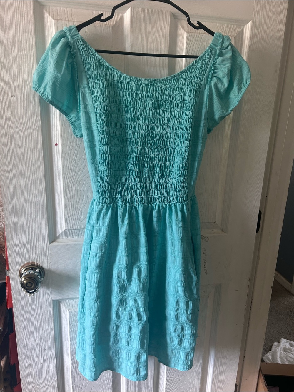 Teal midi dress (backless)